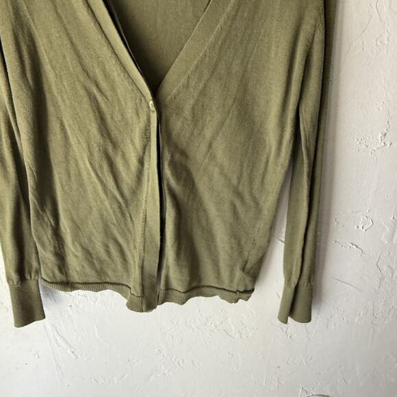 I Heart Ronson Y2k Fairy Cardigan Sweater Small Button Front Olive Green Knit - Picture 3 of 9